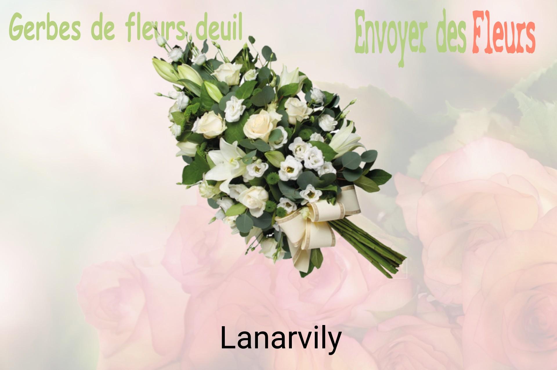 Gerbe de fleurs de deuil livrée à Lanarvily